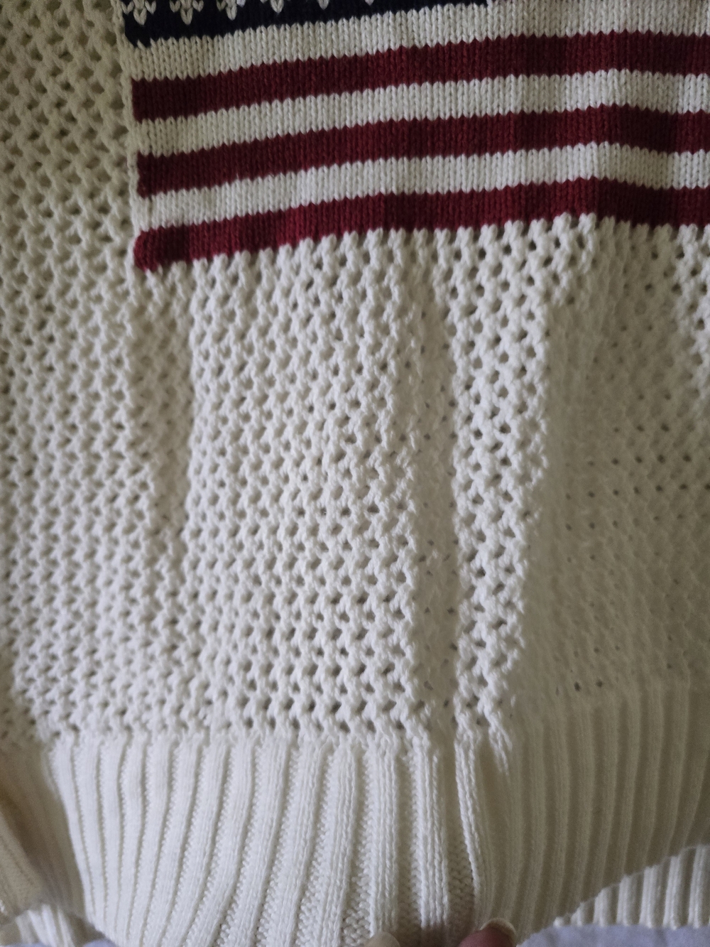 Maurices Cream Knit Sweater with American Flag - Picture 3 of 7